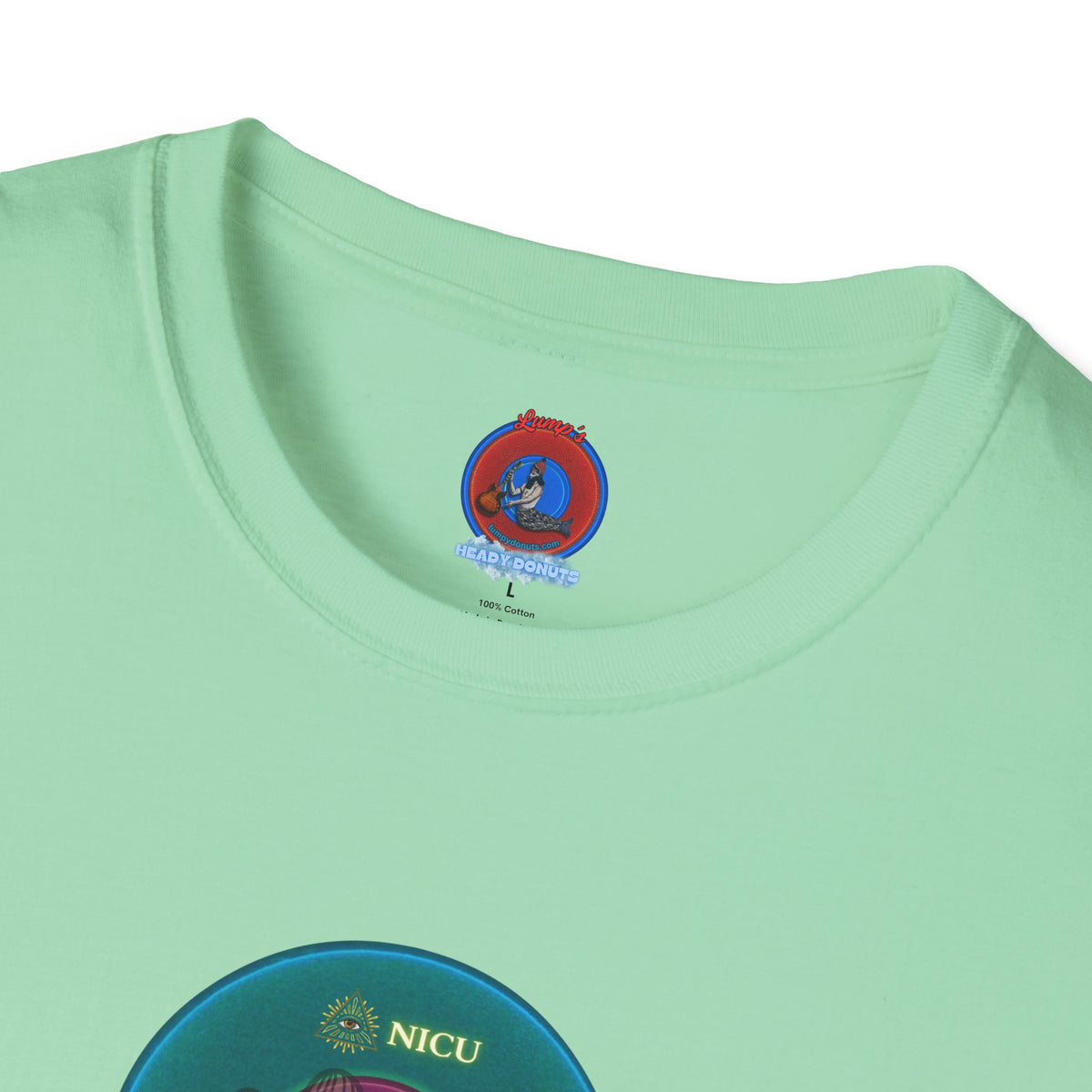 Classic Donut Tee - Unisex Soft-Style - "Masonic Donut of Rites" - series 1.0  - vivid dark teal donut