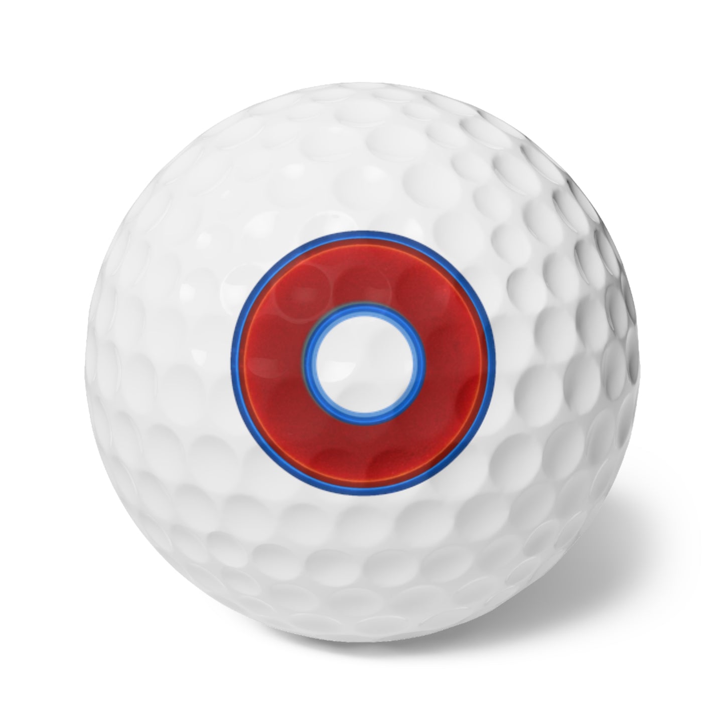 Lumpy Donut Golf Balls - 6-pack - "Plain Vivid Donut Golf Balls" - red vivid donut