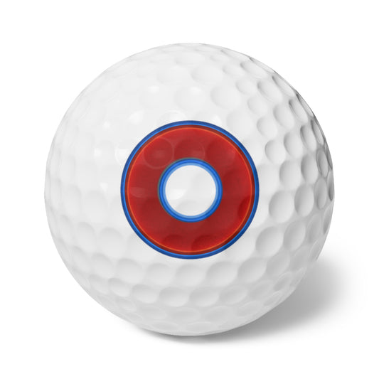 Lumpy Donut Golf Balls - 6-pack - "Plain Vivid Donut Golf Balls" - red vivid donut