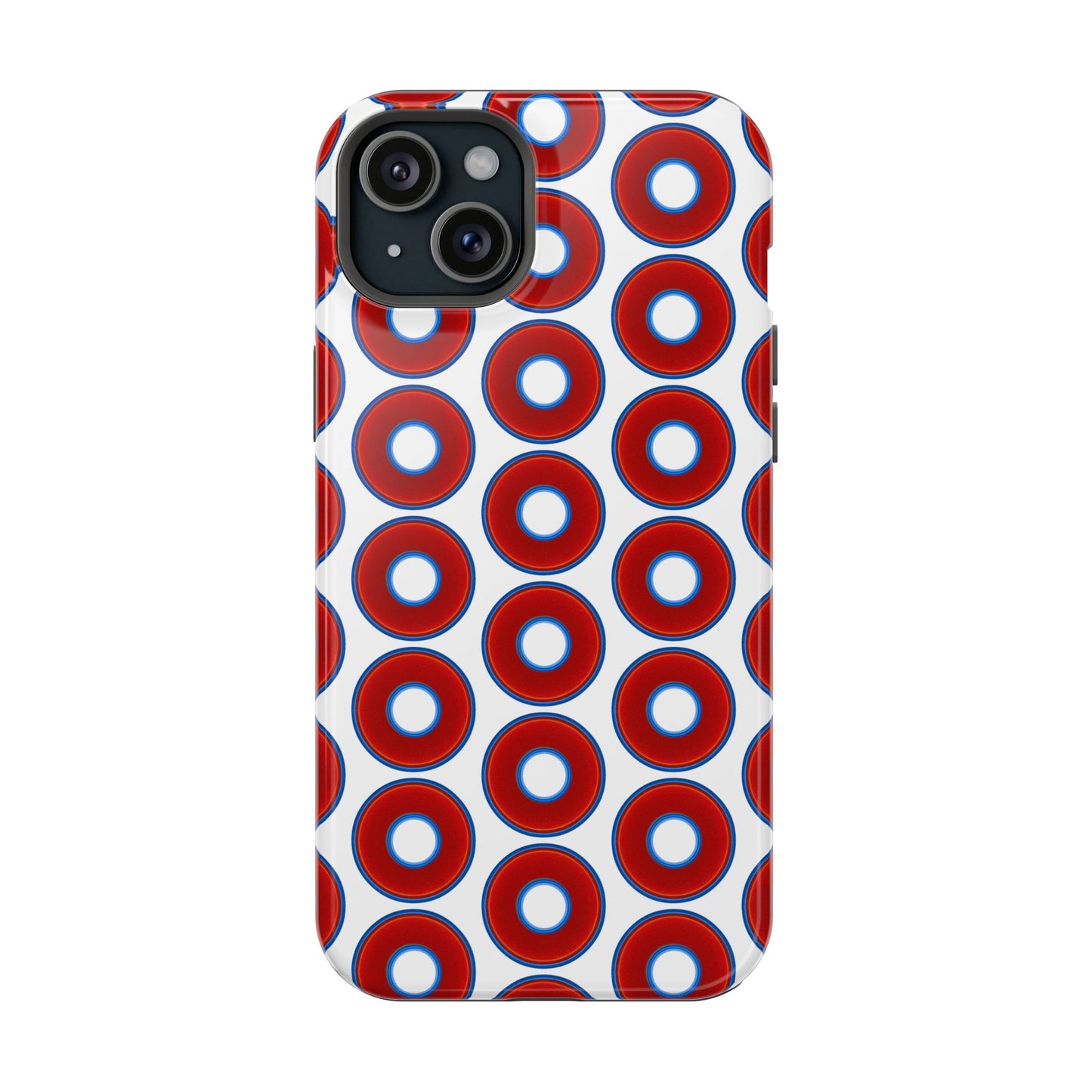 Magnetic Tough Donut Case - red vivid donut print w/white background