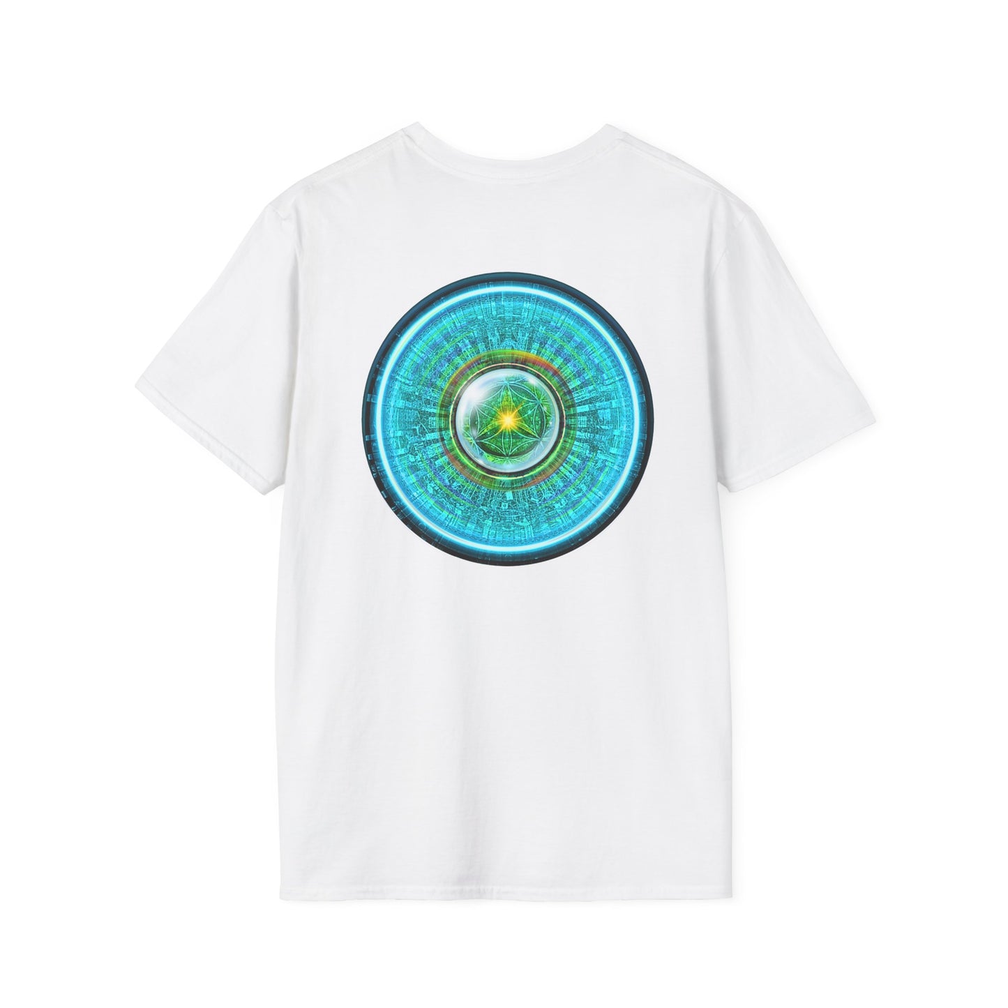Classic Donut Tee - Unisex Soft-Style - "Donut of Life Tee" - vivid turquoise tube donut - variant 1