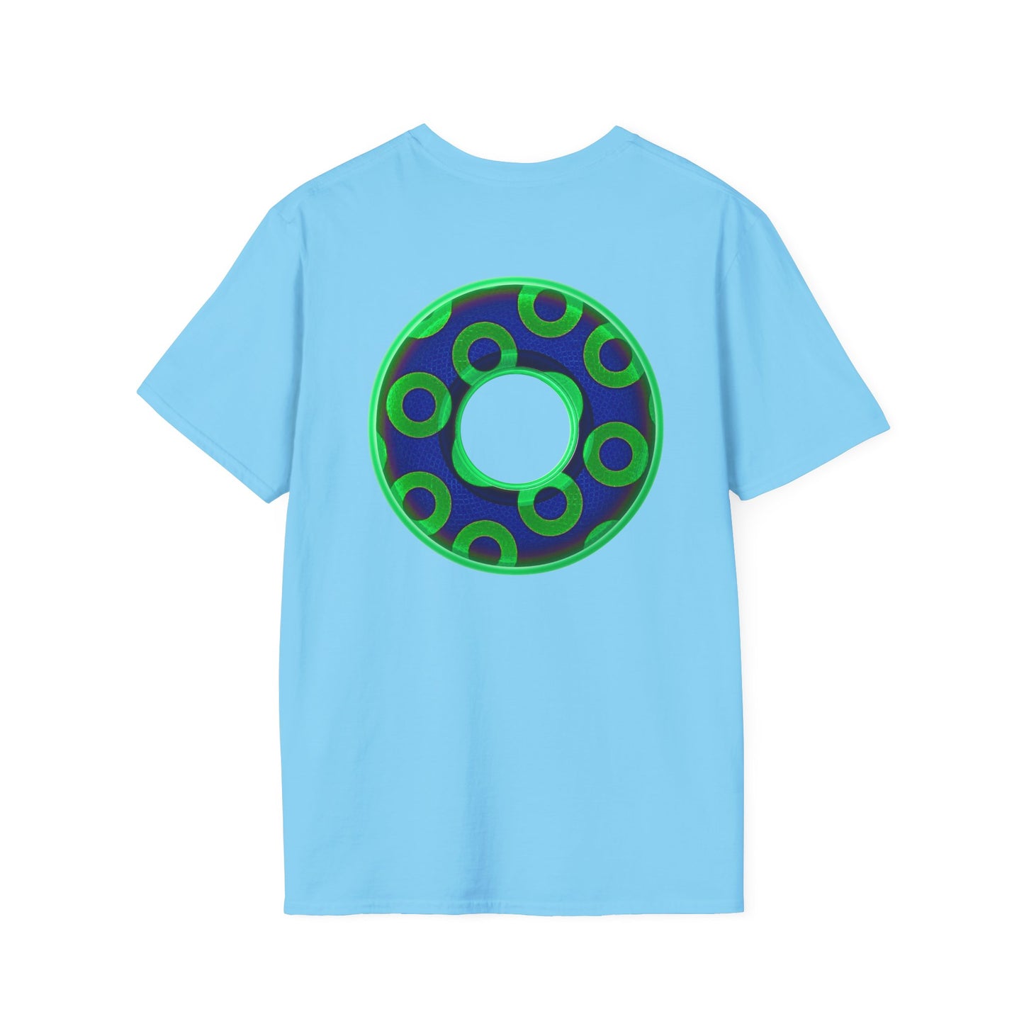 Plain Donuts/Unisex Soft-Style - "Plain Rustic Paradoxical Donuts" - light green/dark blue donuts