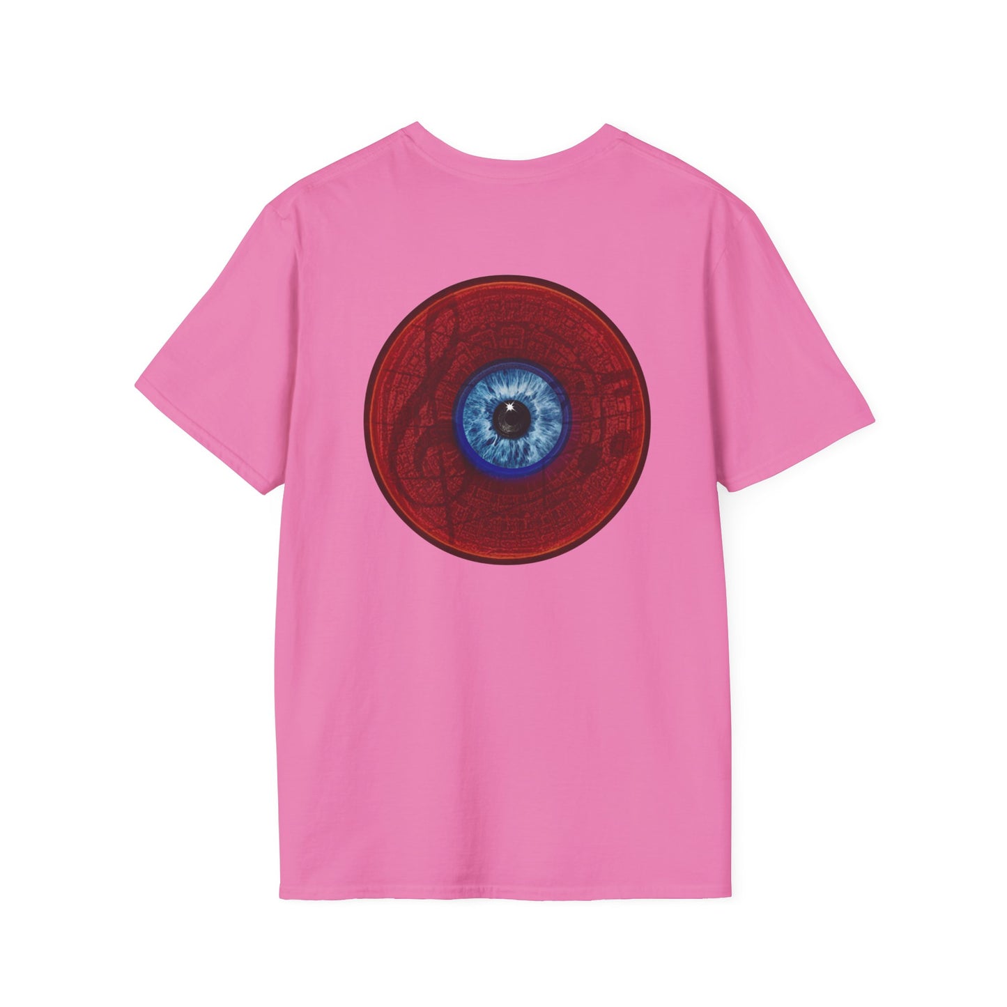 Classic Donut Tee - Unisex Soft-Style - "Peering through Your Opacity" - series 1.0 - red donut w/eye