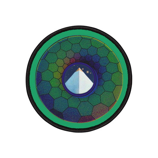 Iron-On Donut Patch - "Limestone Donut Patches so Large" - green hexadonut - variant 8