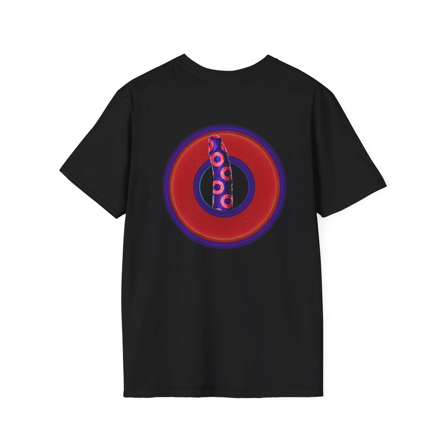 Classic Donut Tee - Unisex Soft-Style - "Sir Richard's Phamous Donut" - series 1.0  - variant 2 - red/blue paradox donut