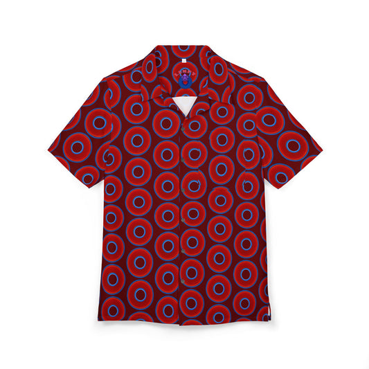 Wilson's 'Epic Hawaiian-Punch' Shirt - vivid red donut print w/dark red background [unisex]