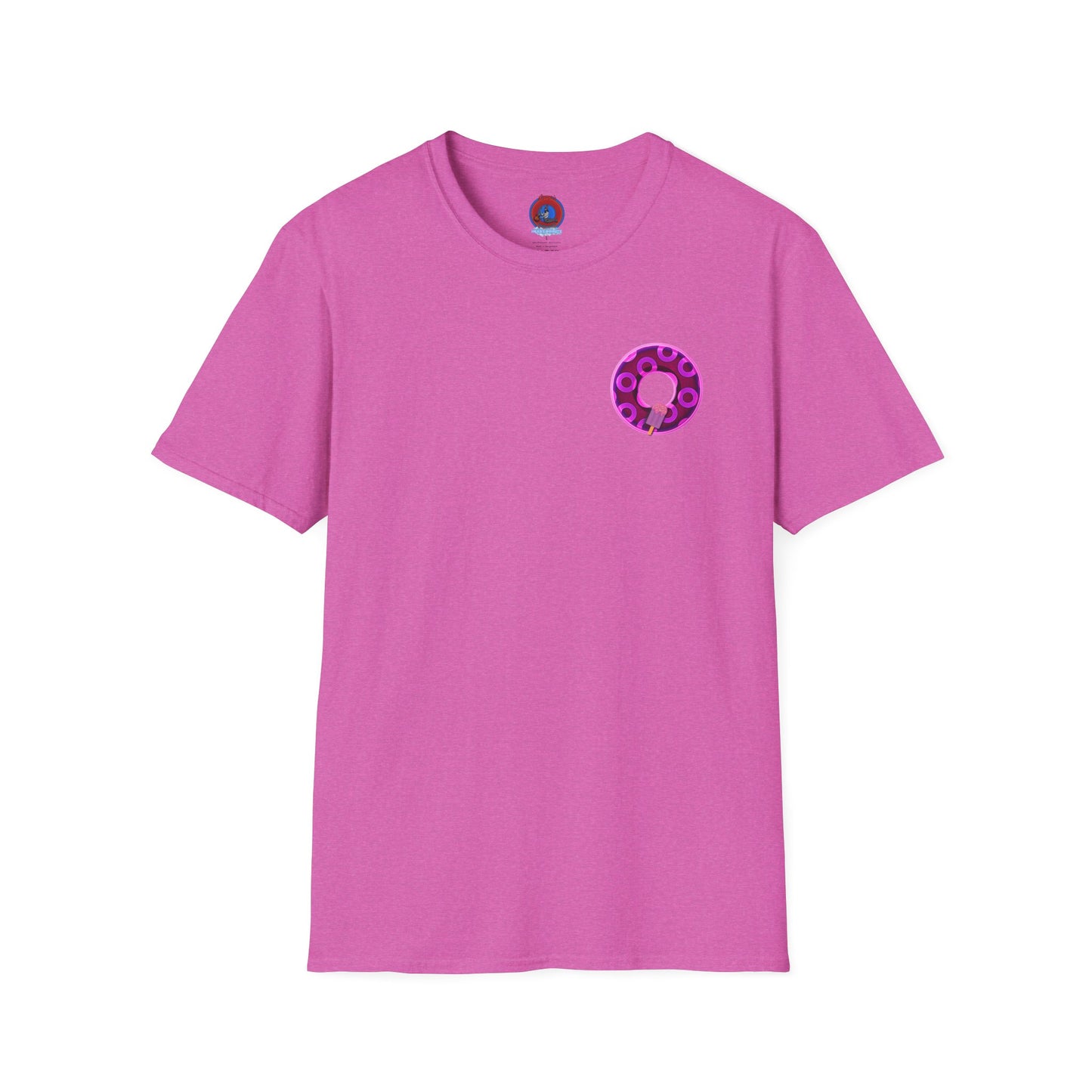 Classic Donut Tee - Unisex Soft-Style - "It's Ice Cream Popsicles - YEMSG Donut" - purple/magenta paradox donut - variant 1