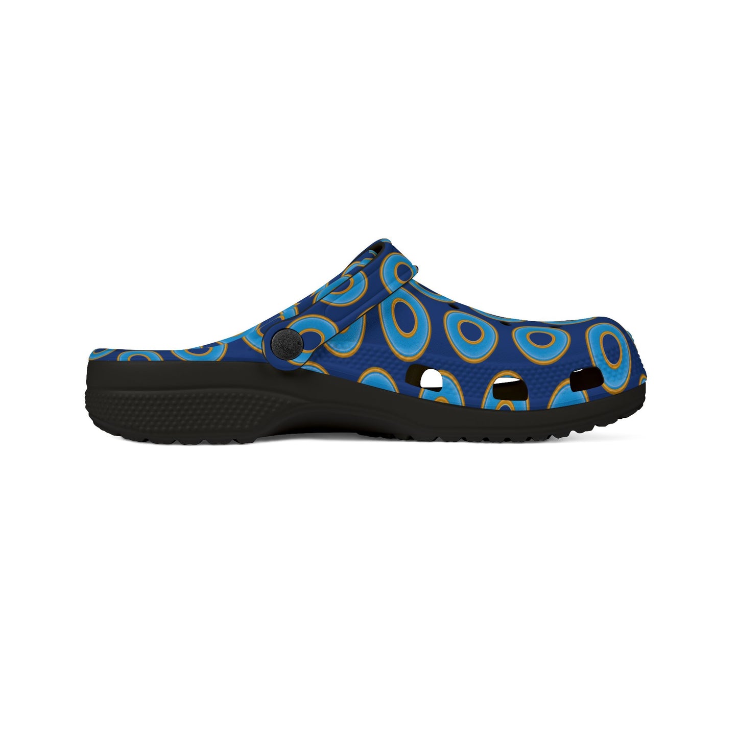 Spatchcocks - donut slip-on shoes - light blue rustic donuts w/dark blue background [unisex]