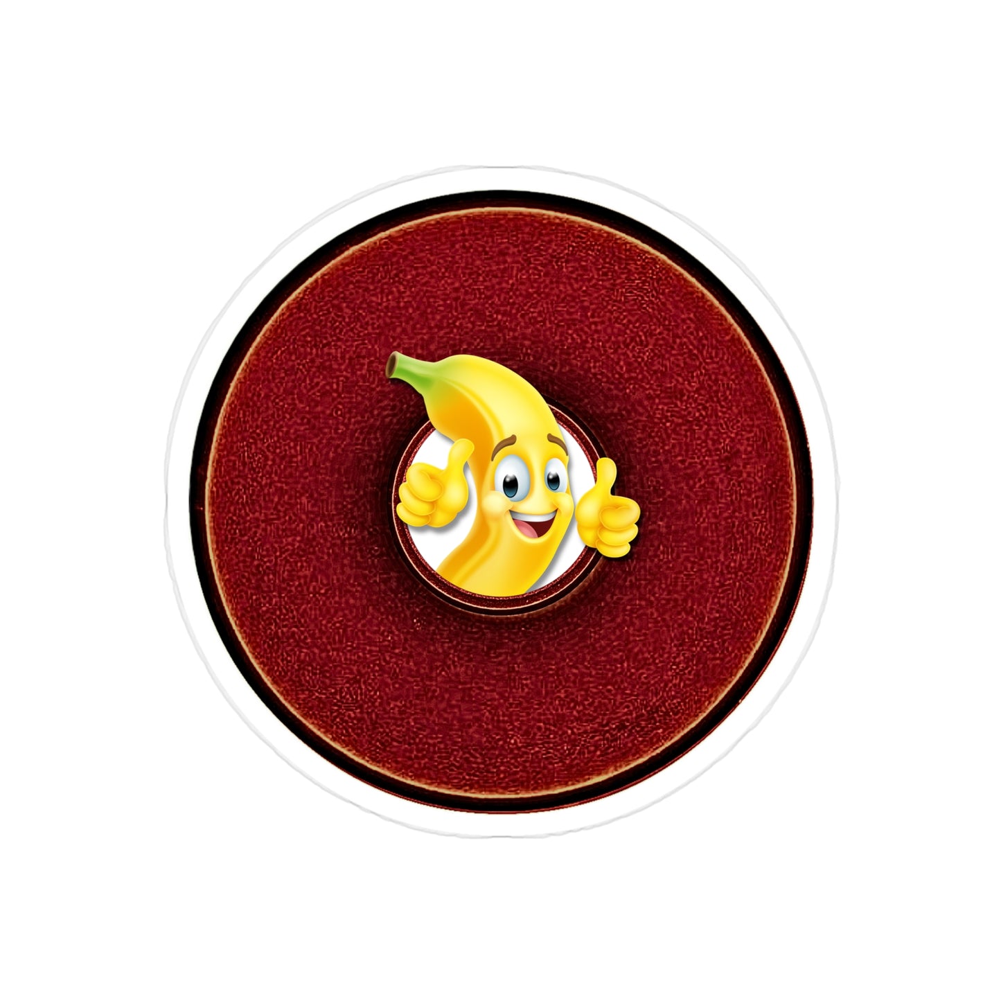 Donut Bumper/Outdoor Sticker - "Dis Sheet... it's Bananas" - variant 4 - dark red donut - [Die-Cut] 6"x 6"