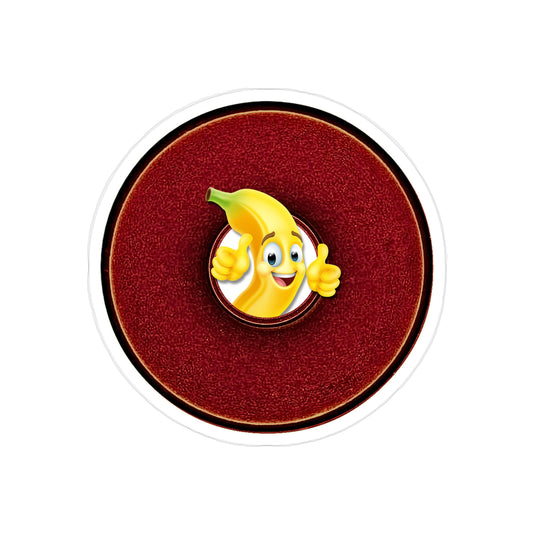Donut Bumper/Outdoor Sticker - "Dis Sheet... it's Bananas" - variant 4 - dark red donut - [Die-Cut] 6"x 6"