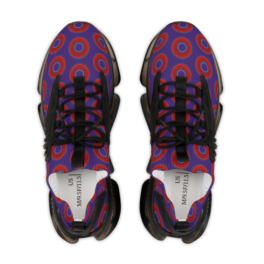 Donut Kicks - red vivid donut print w/purple background