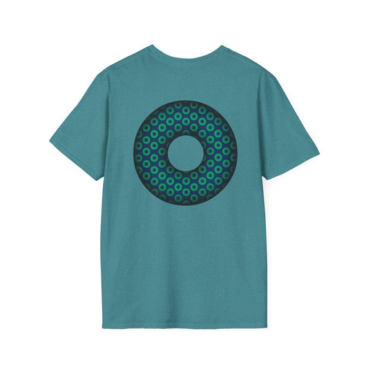Plain Donuts/Unisex Soft-Style - "Plain Paradoxical Grided Donuts" - dark blue/teal donuts