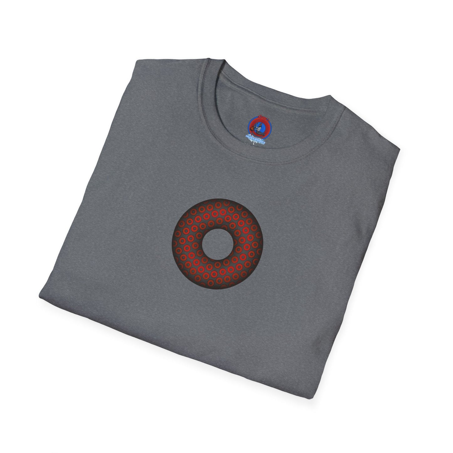 Plain Donuts/Unisex Soft-Style - "Plain Paradoxical Grided Donut" - red/dark gray donuts