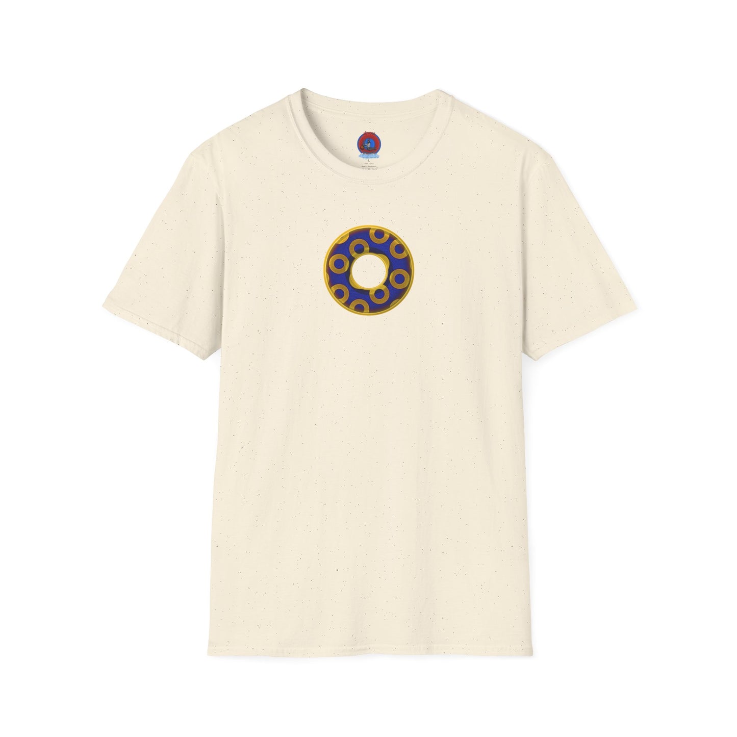 Plain Donuts/Unisex Soft-Style - "Plain Rustic Paradoxical Donuts" - yellow/dark blue donuts