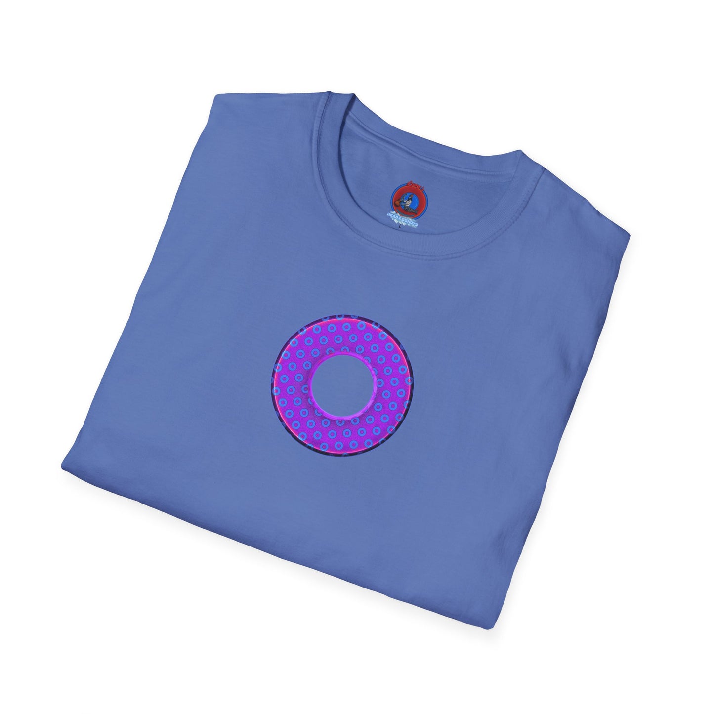 Plain Donuts/Unisex Soft-Style - "Plain Electric Paradoxical Donuts" - bright purple/blue donuts