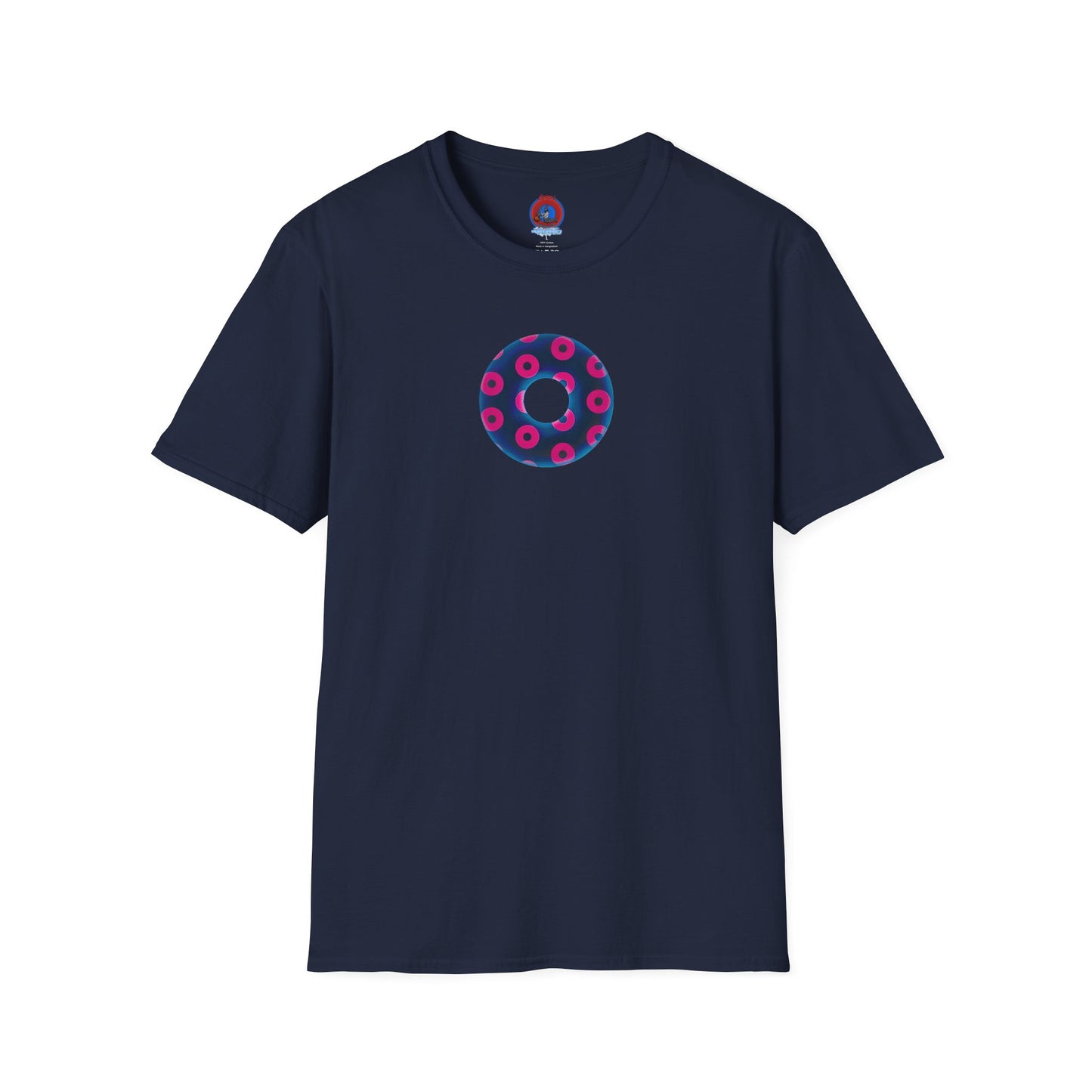 Plain Donuts/Unisex Soft-Style - "Plain Blimpy Paradoxical Donuts" - dark blue/hot pink donuts
