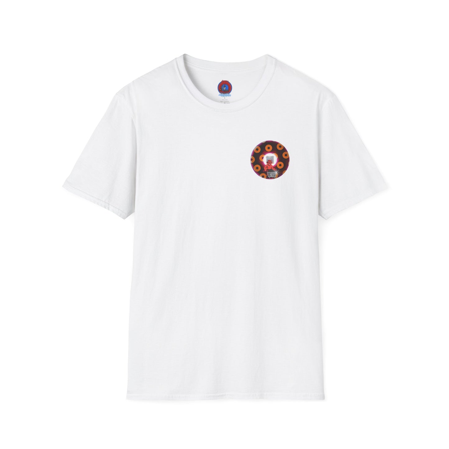 Classic Donut Tee - Unisex Soft-Style - "Every 46th Day Tee Shirt" - paradoxical dark magenta/orange donut