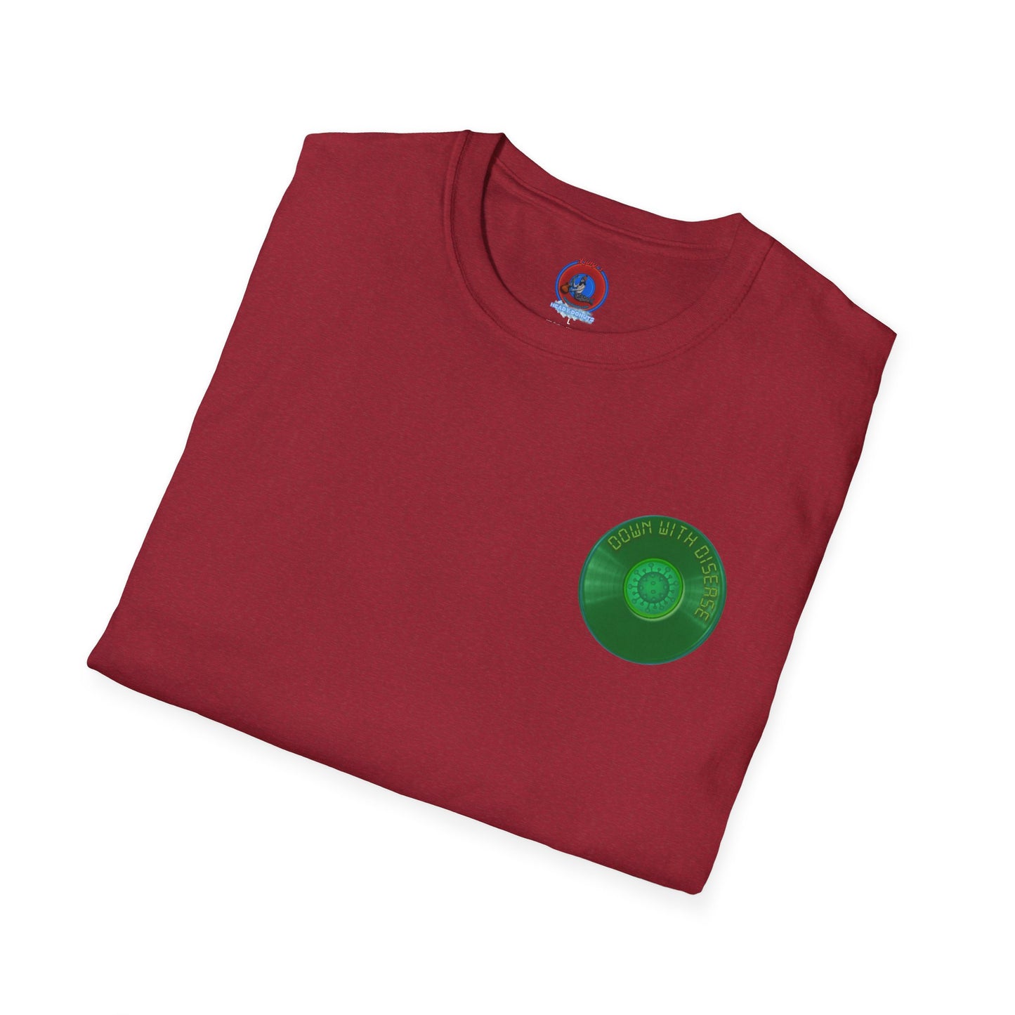 Classic Donut Tee - Unisex Soft-Style - "Down with this Donut Tee" - green donut