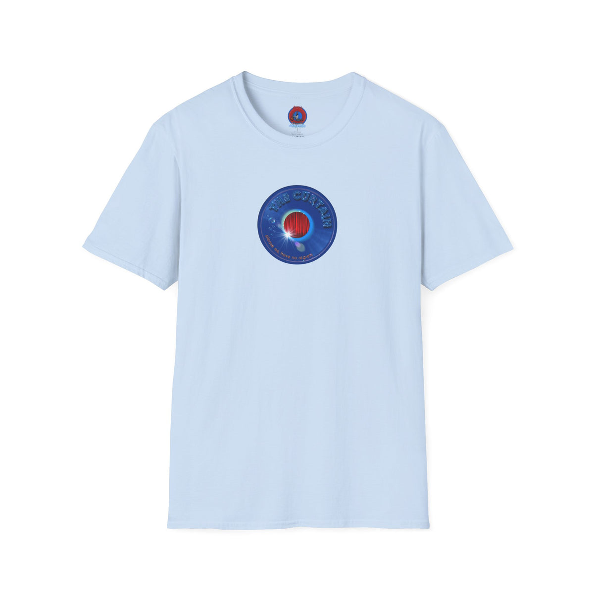 Classic Donut Tee - Unisex Soft-Style - "The Donut Without" - series 1.0  - variant 1 - vivid blue record donut