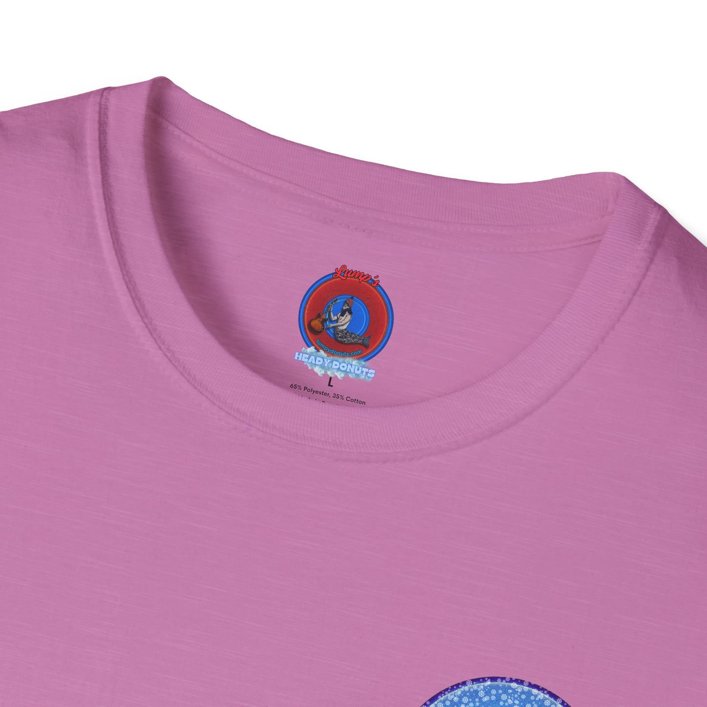 Classic Donut Tee - Unisex Soft-Style - "The Donut Locked in Glaciers" - series 1.0 - blue donut