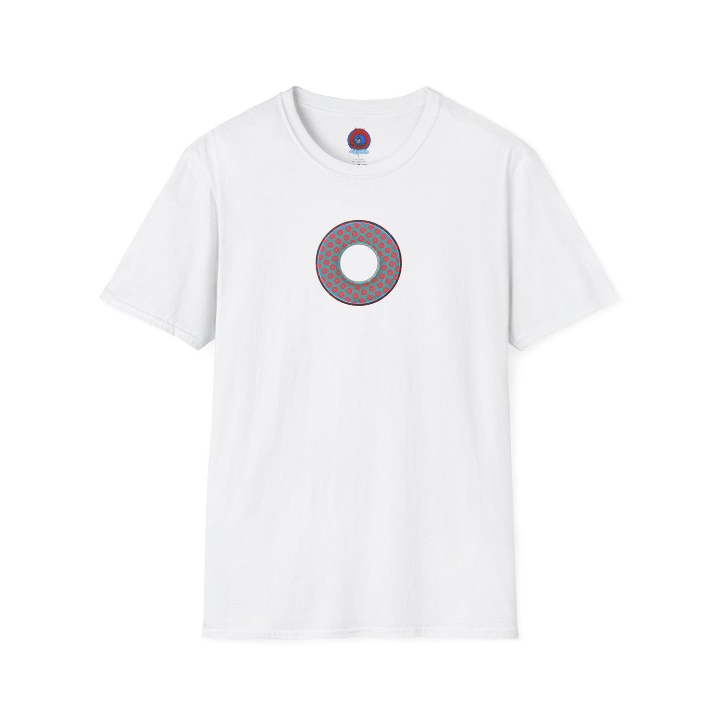 Plain Donuts/Unisex Soft-Style - "Plain Electric Paradoxical Donuts" - steel blue/red donuts