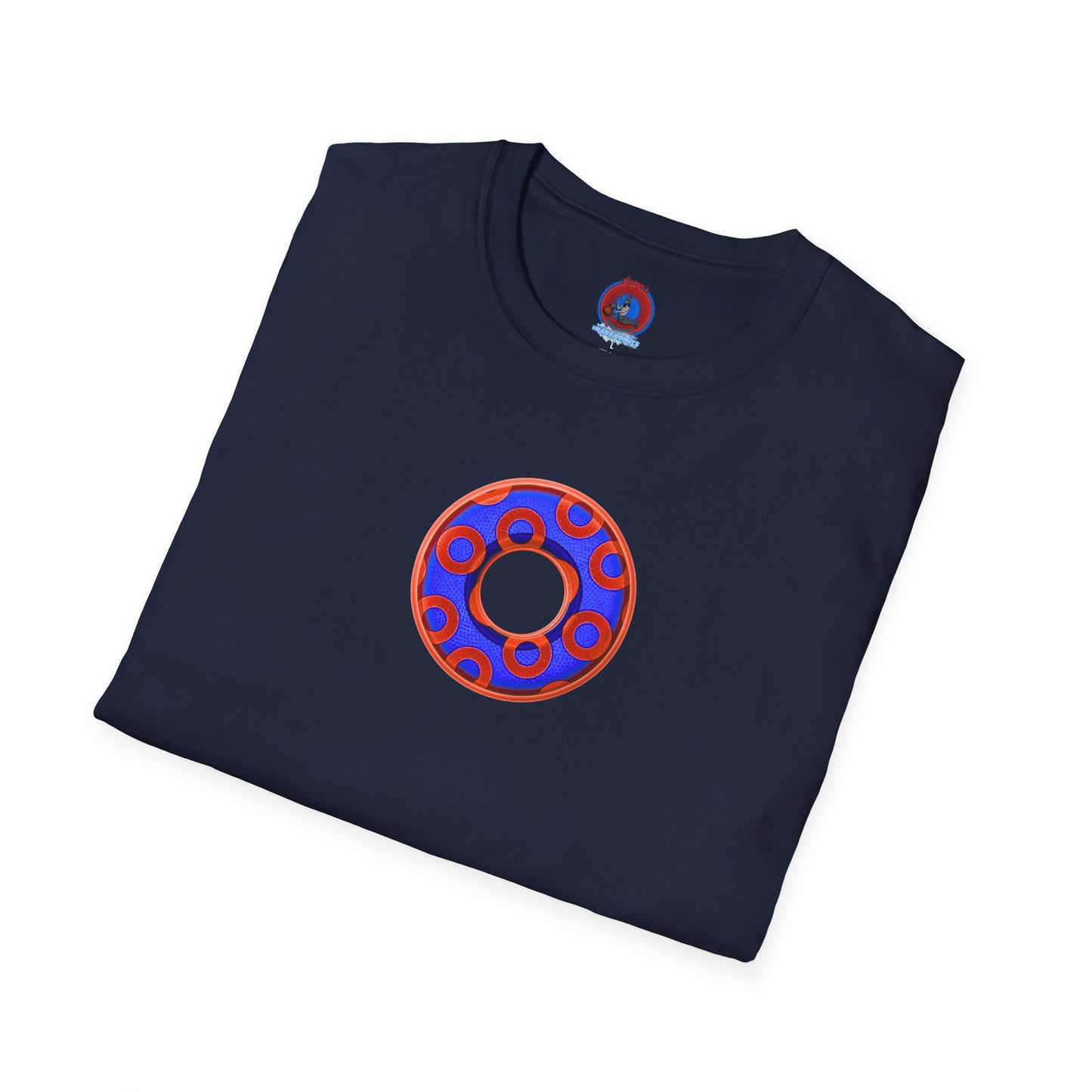 Plain Donuts/Unisex Soft-Style - "Plain Rustic Paradoxical Donuts" - electric blue/red donuts