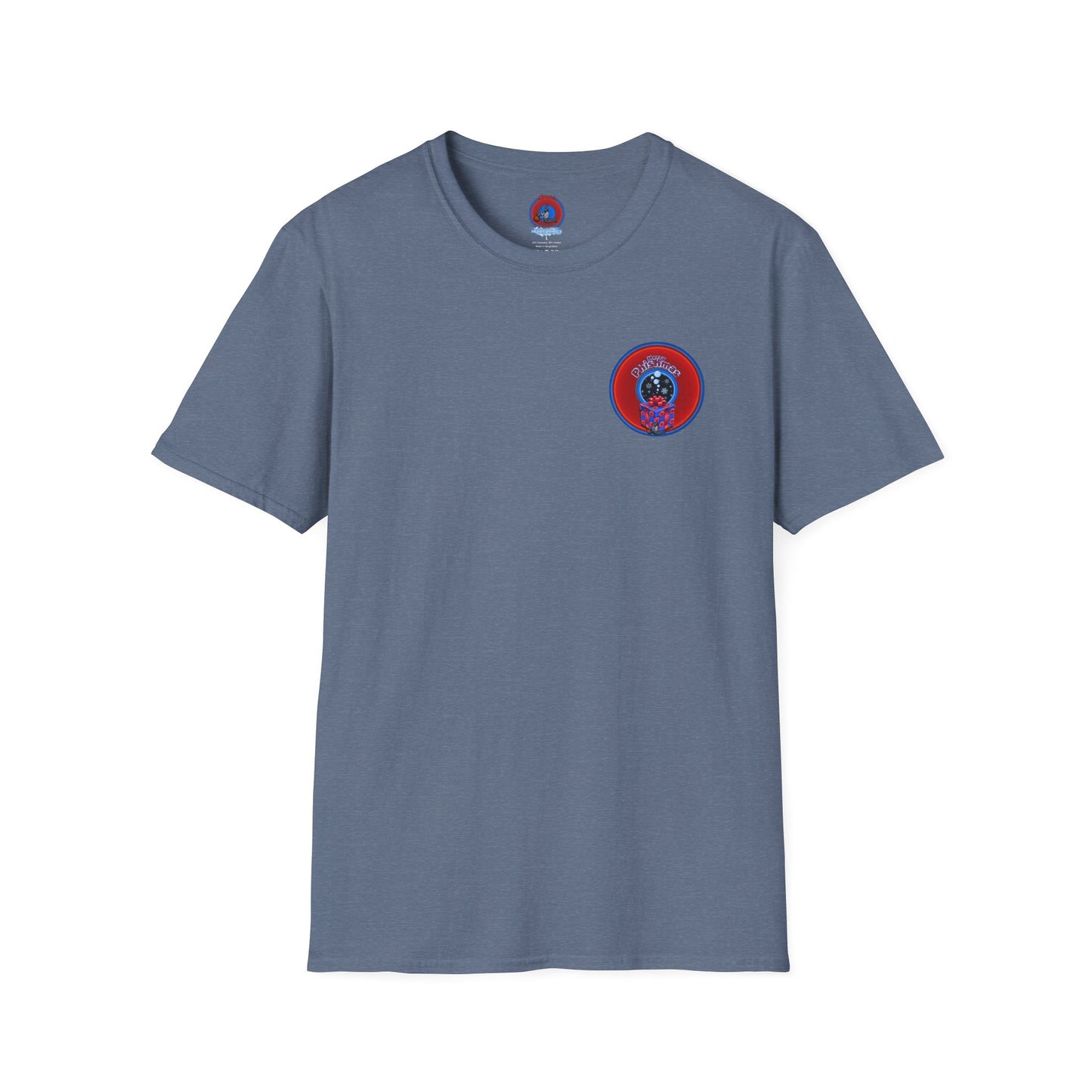 Classic Donut Tee - Unisex Soft-Style - "Phishmas Caroler's Tee " - vivid red/blue donut - variant 4
