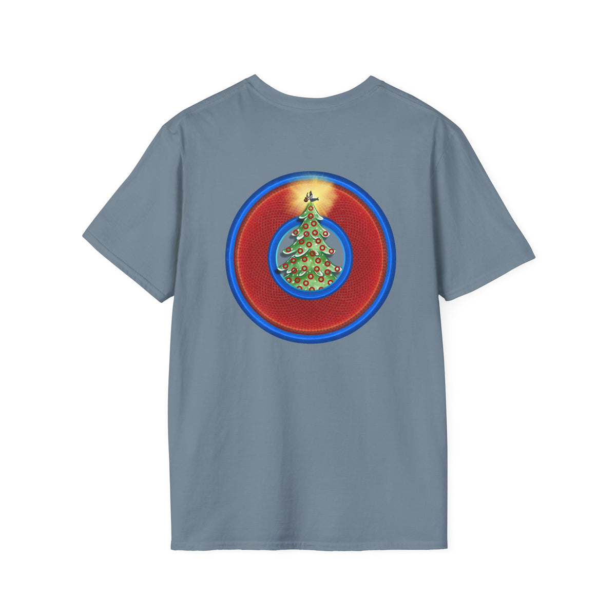 Classic Donut Tee - Unisex Soft-Style - "It's Always Phishmas in Philly" - rustic red/blue donut