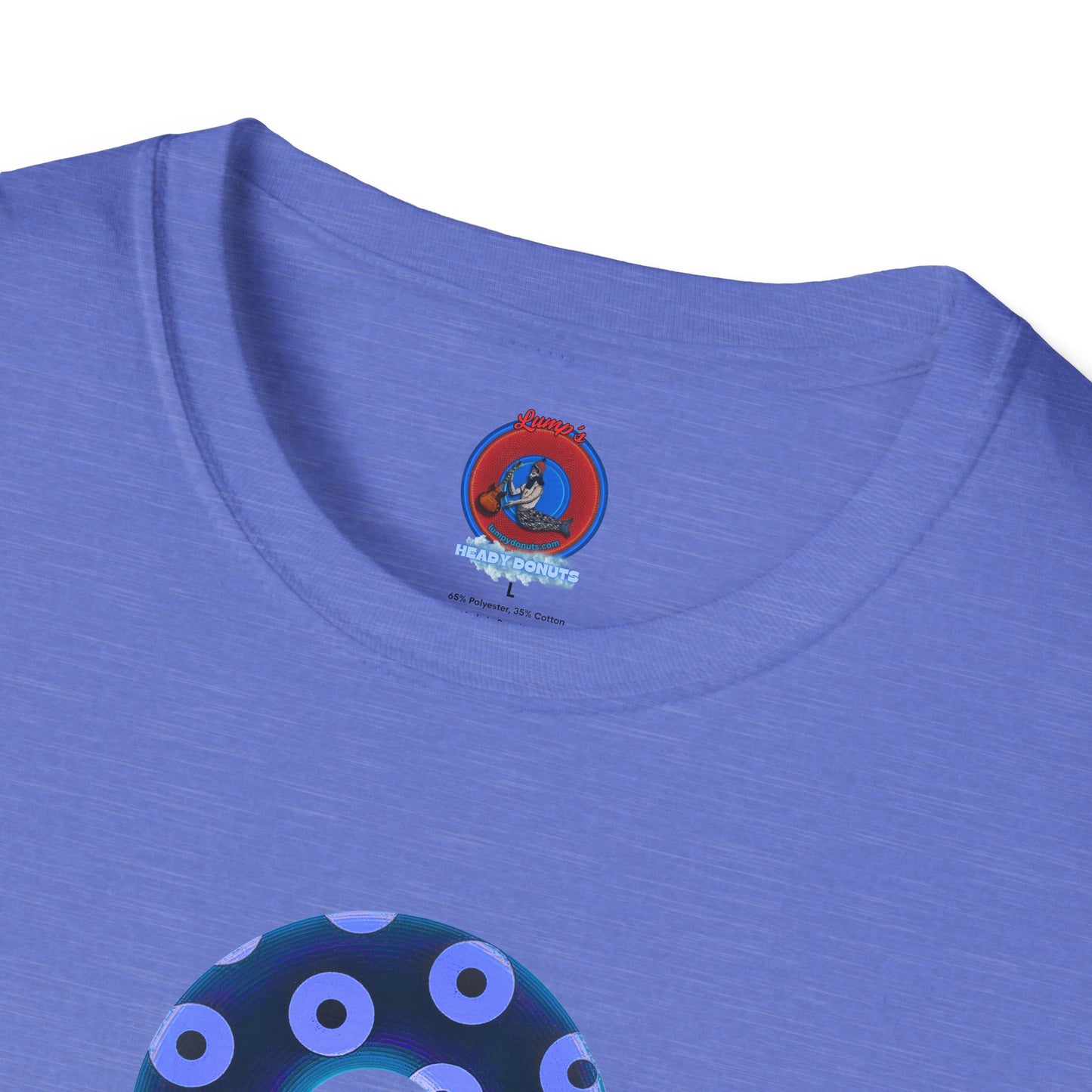 Plain Donuts/Unisex Soft-Style - "Plain Blimpy Paradoxical Donuts" - dark blue/Caroline blue donuts