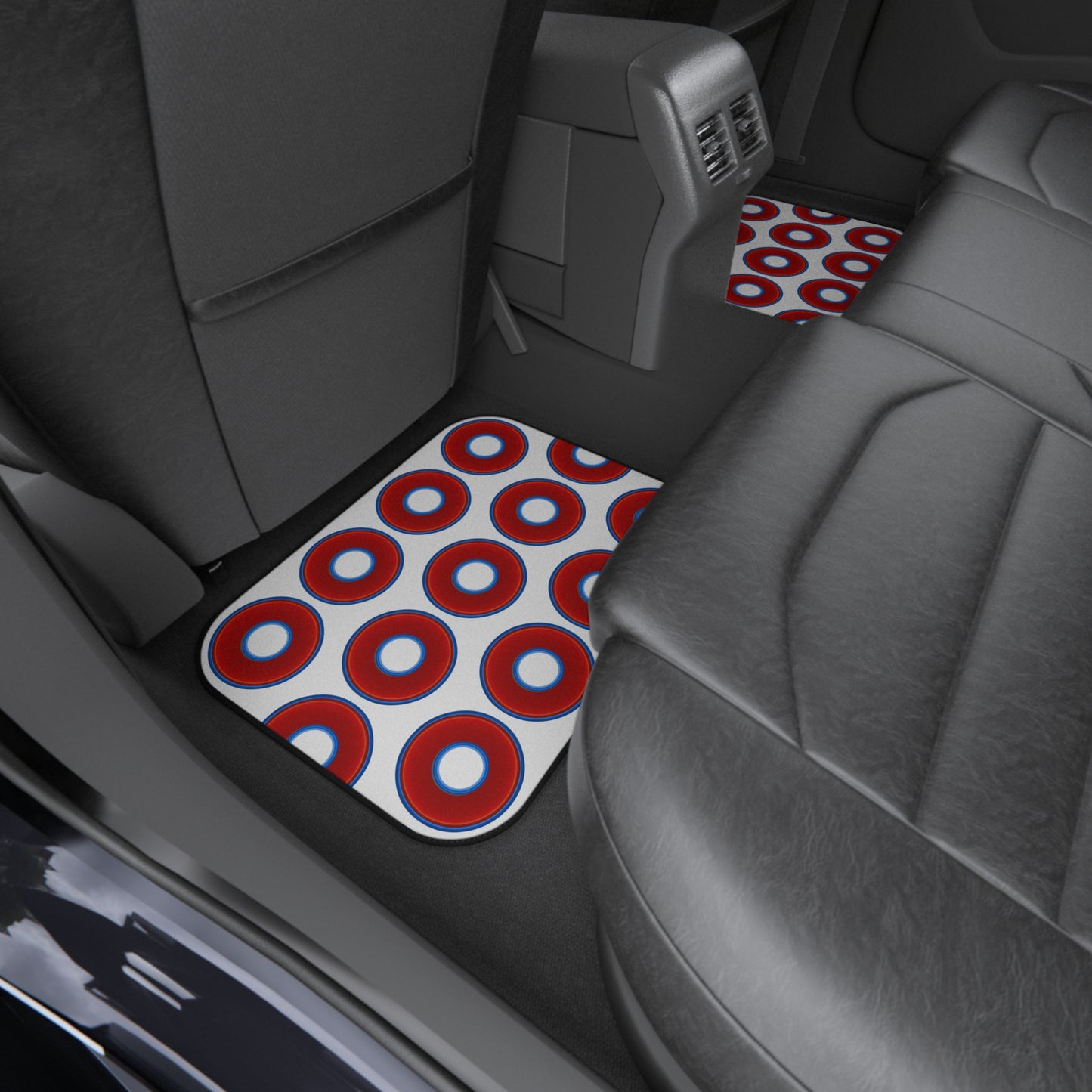 Contacted Car Mats - vivid donut print w/white background