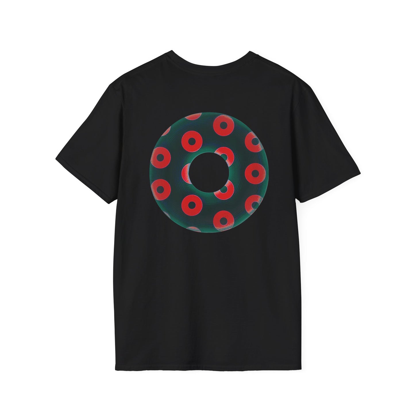 Plain Donuts/Unisex Soft-Style - "Plain Blimpy Paradoxical Donuts" - dark green/red donuts