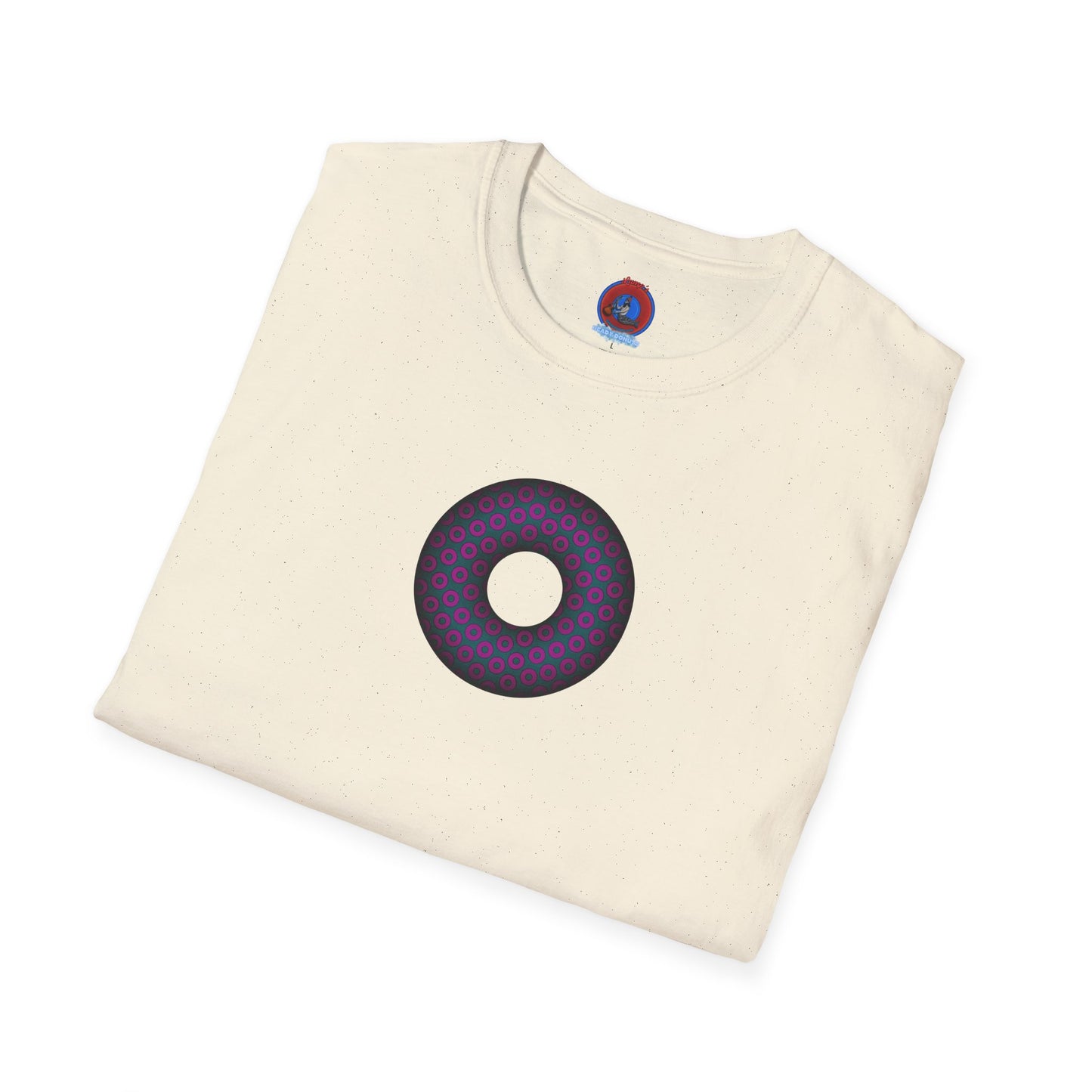 Plain Donuts/Unisex Soft-Style - "Plain Paradoxical Grided Donuts" - dark magenta/faded navy donuts