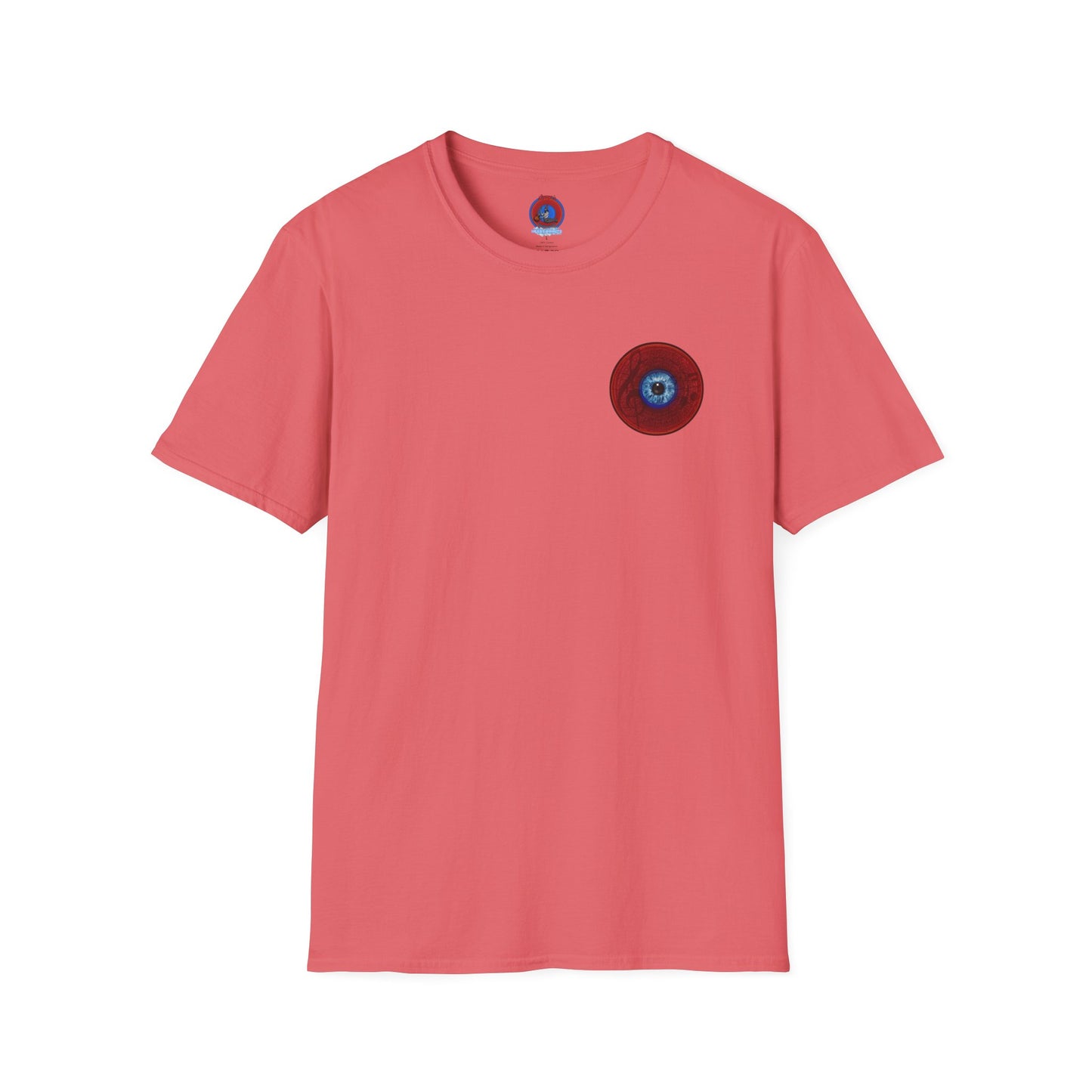 Classic Donut Tee - Unisex Soft-Style - "Peering through Your Opacity" - series 1.0 - red donut w/eye