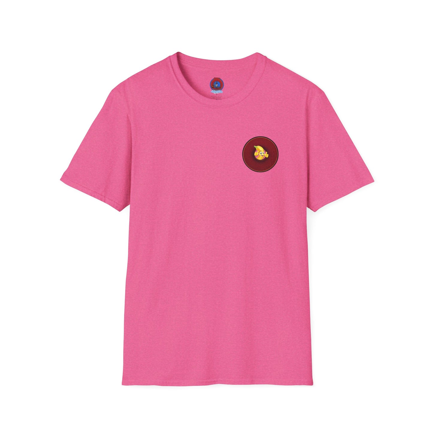Classic Donut Tee - Unisex Soft-Style - "Dis sheet, it's bananas!" - series 1.0 - variant 4- dark red donut