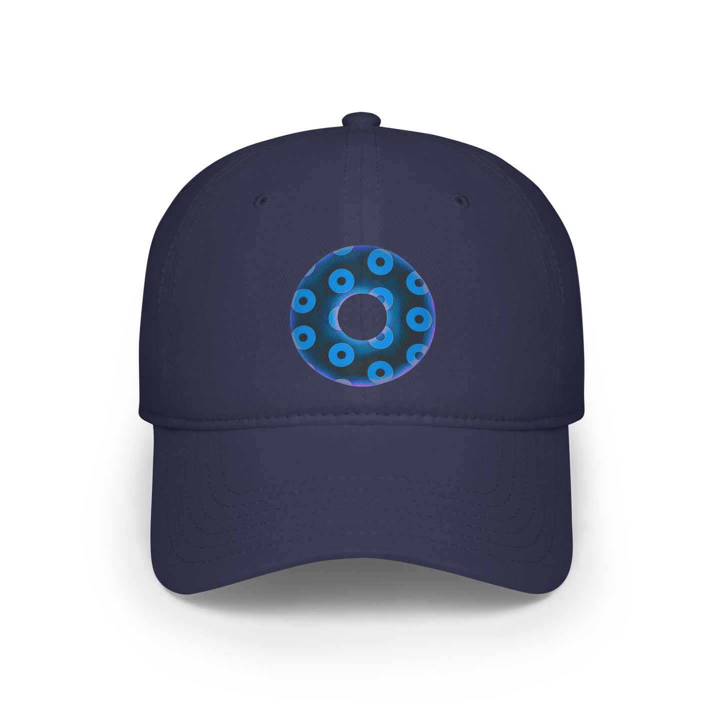 Lumpy Donut Baseball Cap - "Plain [Mary] Jane" - paradoxical dark blue/light blue blimpy donut w/