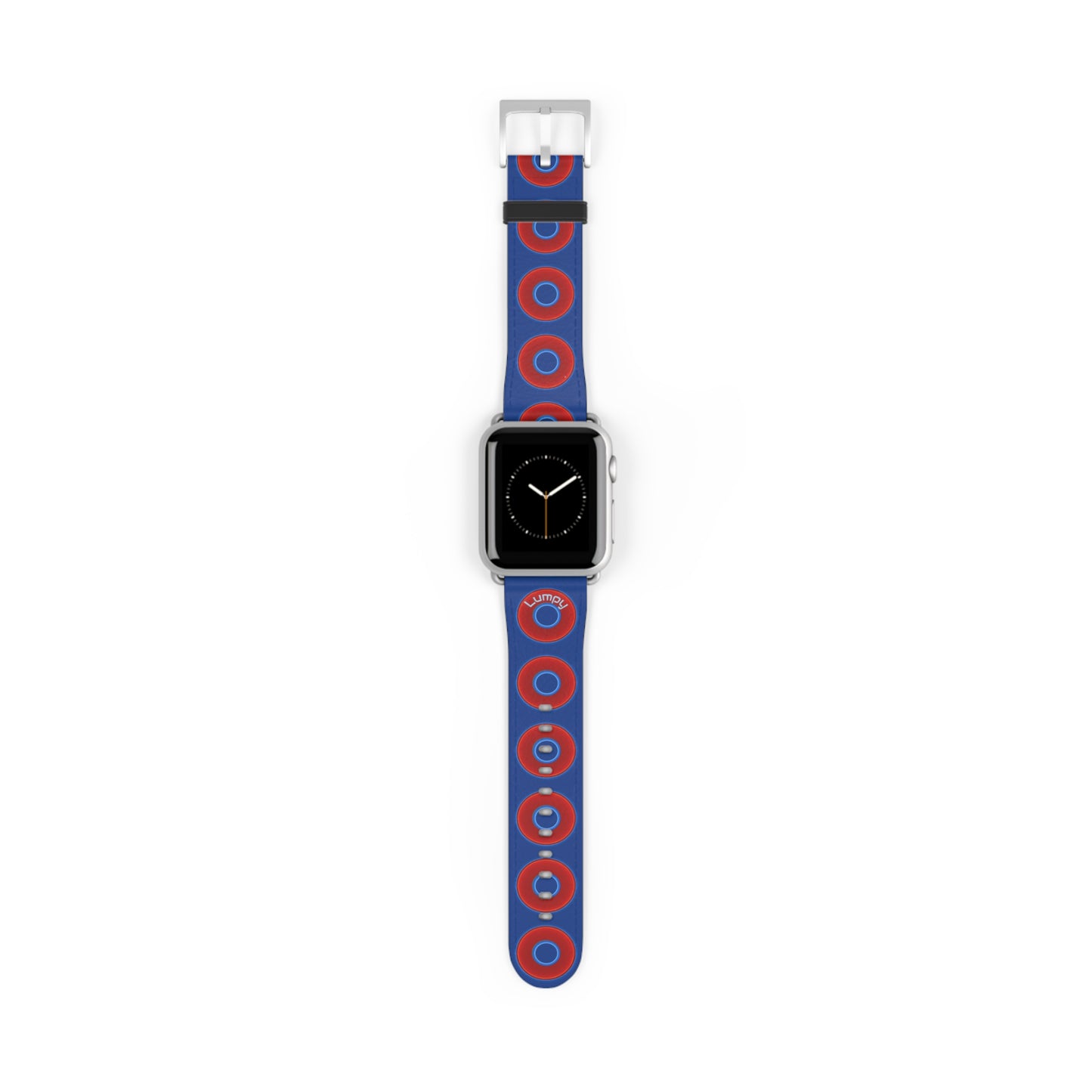 Lumpy Donut Wristband - compatible w/apple watch - red vivid donuts w/dark blue background