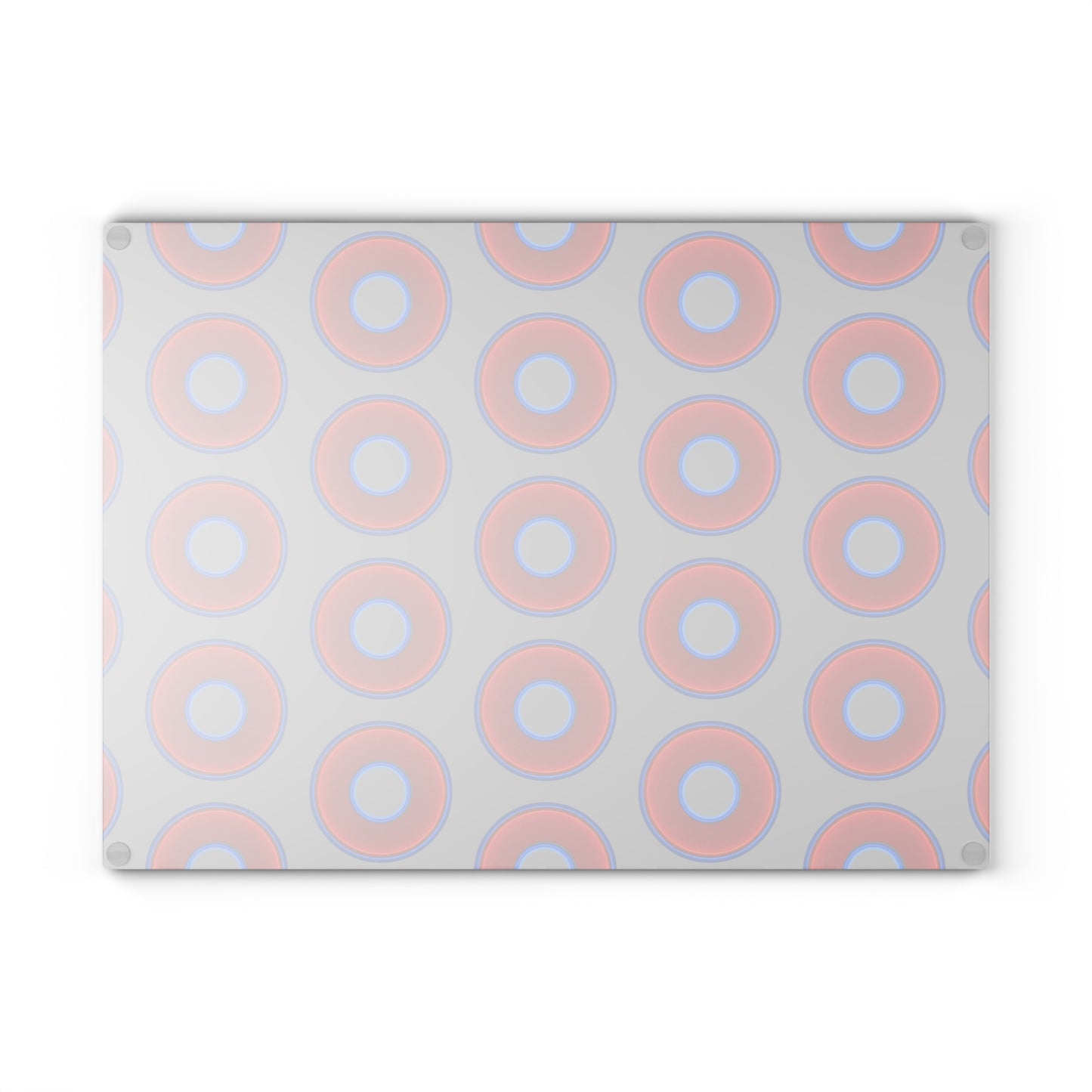 My Friend's Cutting Board - vivid red donuts w/gray background