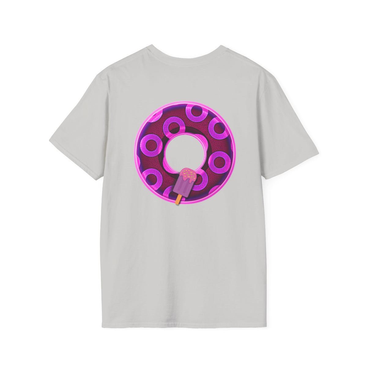Classic Donut Tee - Unisex Soft-Style - "It's Ice Cream Popsicles - YEMSG Donut" - purple/magenta paradox donut - variant 1