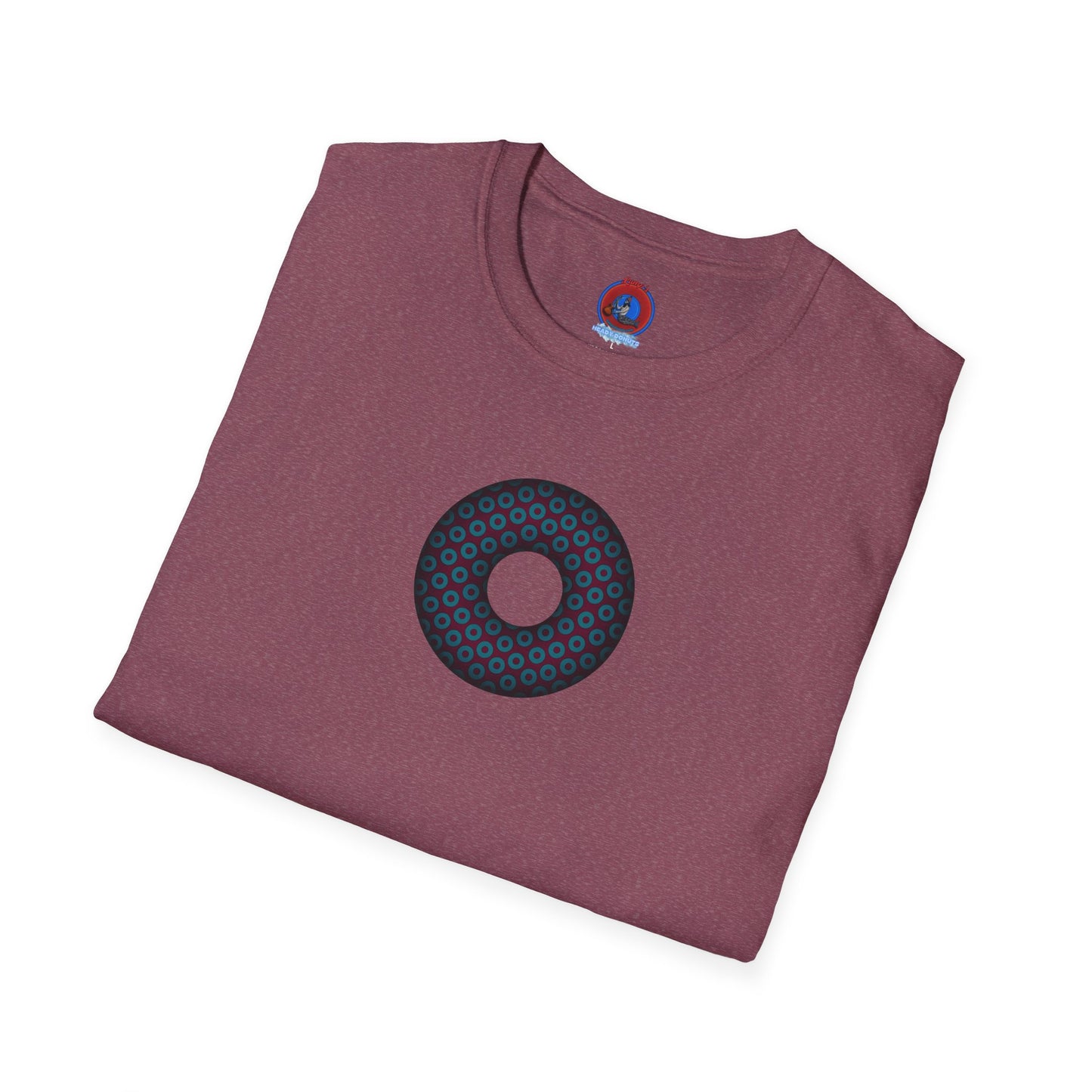 Plain Donuts/Unisex Soft-Style - "Plain Paradoxical Grided Donuts" - dark teal/dark purple donuts
