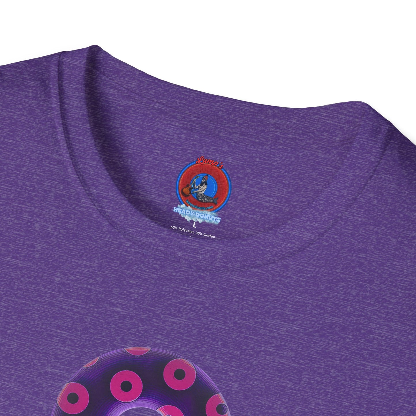 Plain Donuts/Unisex Soft-Style - "Plain Blimpy Paradoxical Donuts" - dark purple/bright magenta donuts