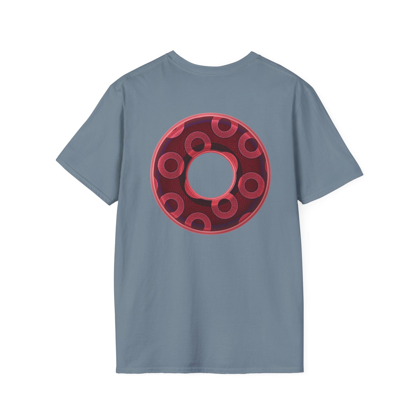 Plain Donuts/Unisex Soft-Style - "Plain Rustic Paradoxical Donuts" - magenta/burgundy donuts