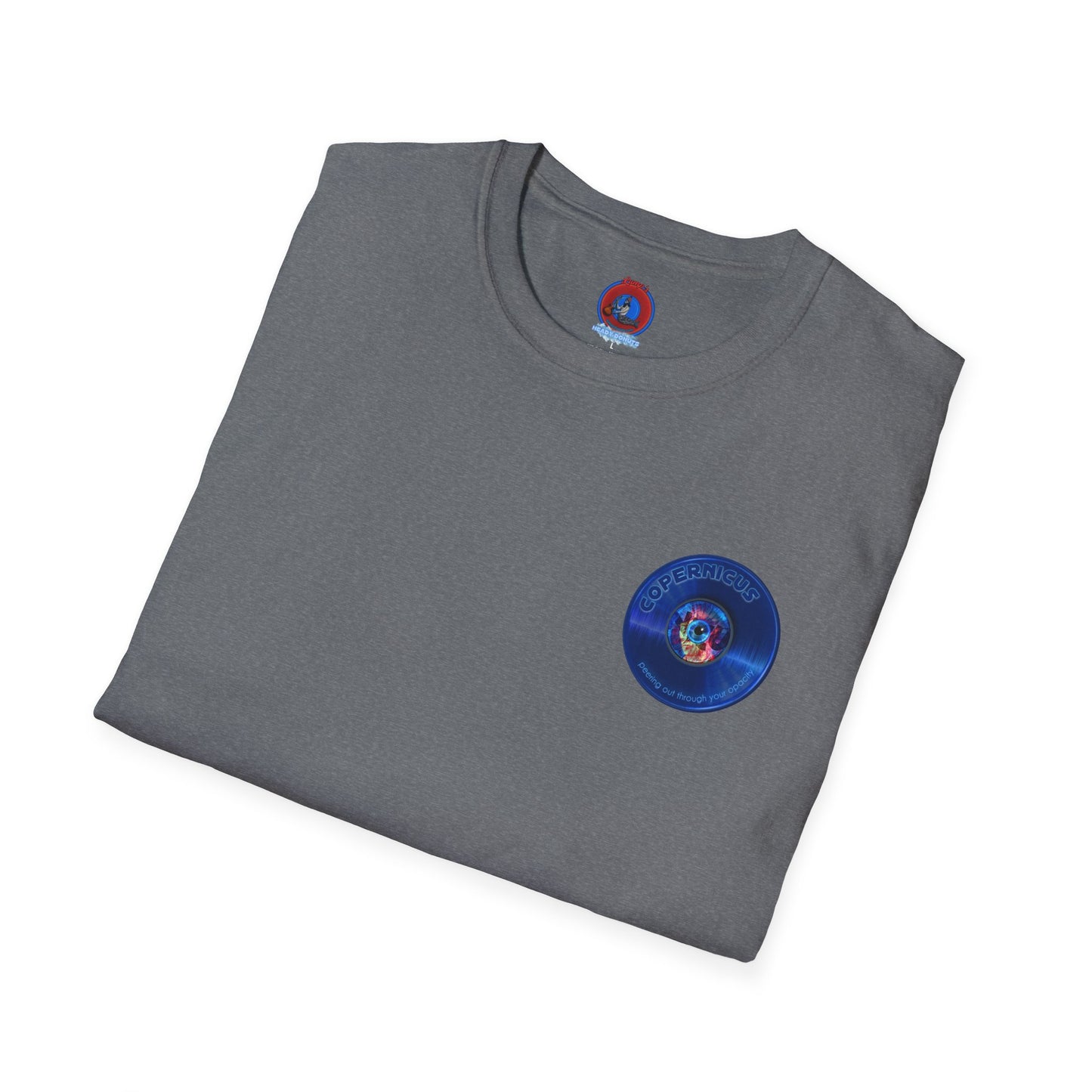 Classic Donut Tee - Unisex Soft-Style - "Drunken Copernicus" - series 1.0 - blue donut - variant 2