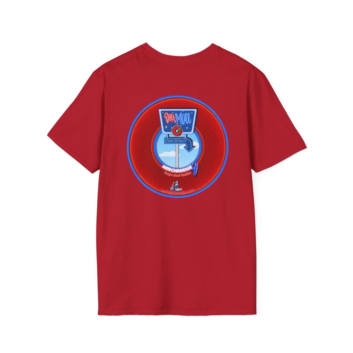 Classic Donut Tee - Unisex Soft-Style - "3rd Nipple Donut Tee" - vivid red dirt mall donut