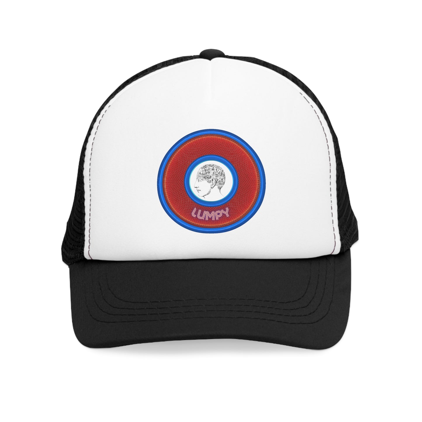 Lumpy Trucker Hat - "The Lump's Preferred Donut" - variant 1 - red donut