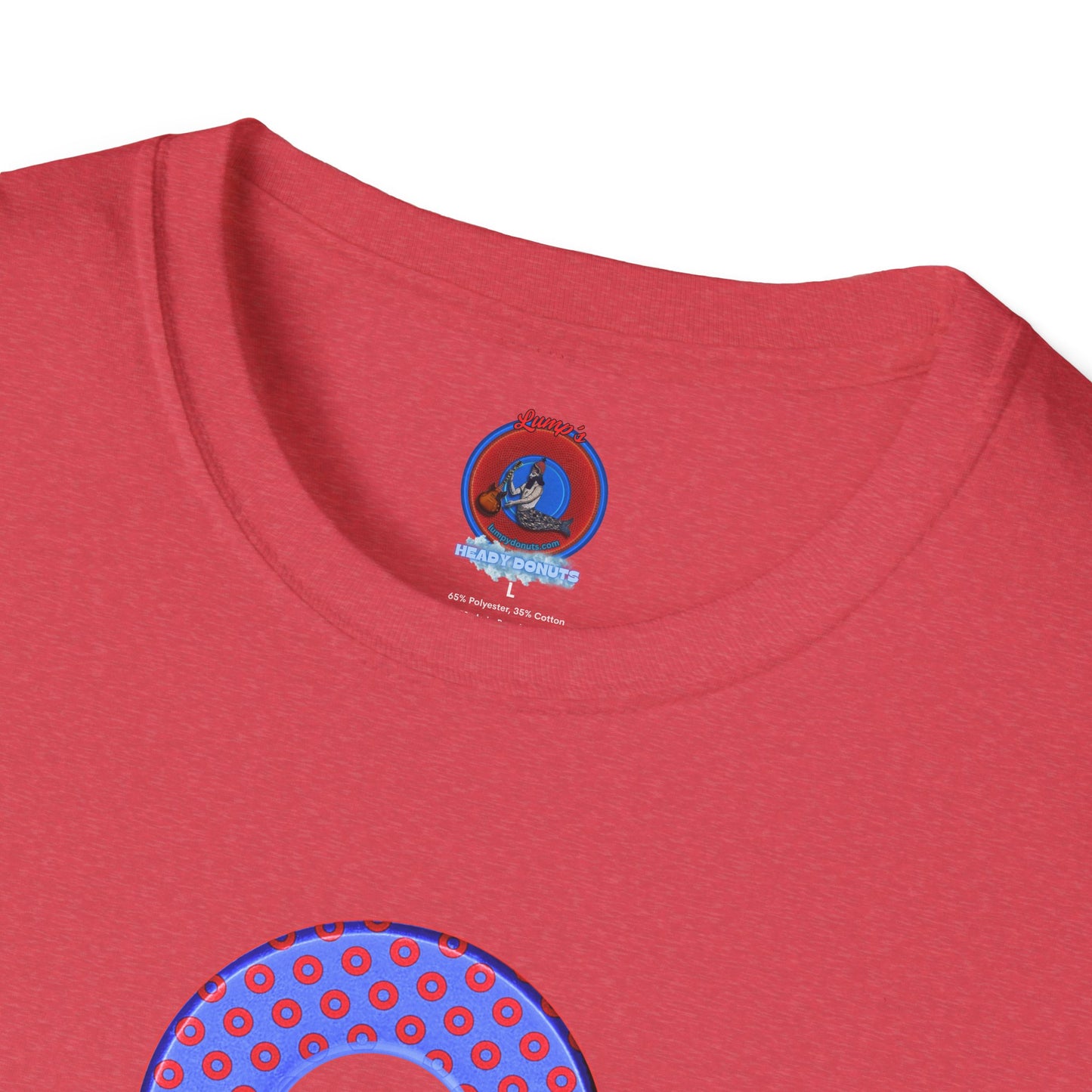 Plain Donuts/Unisex Soft-Style - "Plain Electric Paradoxical Donuts" - light royal blue/red donuts
