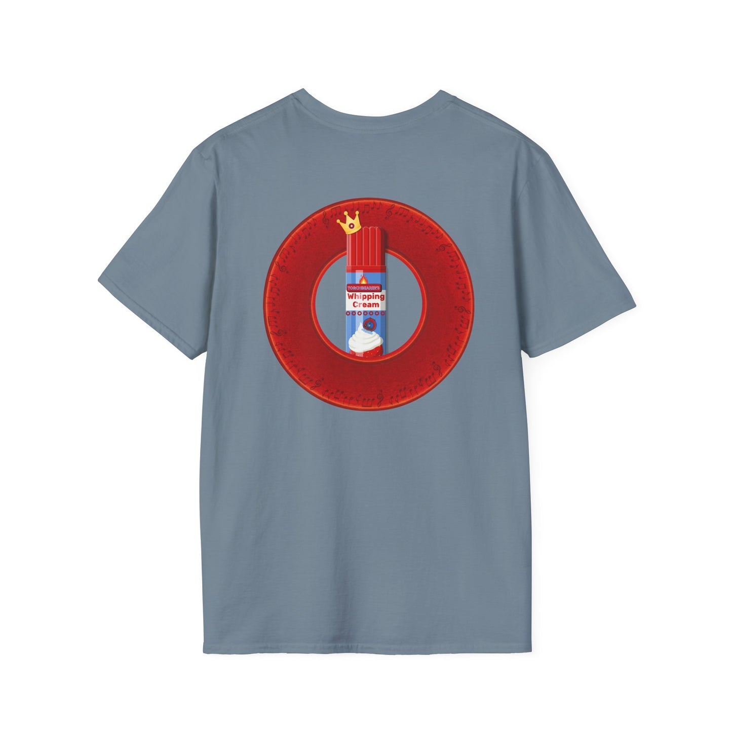 Classic Donut Tee - Unisex Soft-Style - "Princely Wooked Cream in a Can - YEMSG Donut " - vivid red donut