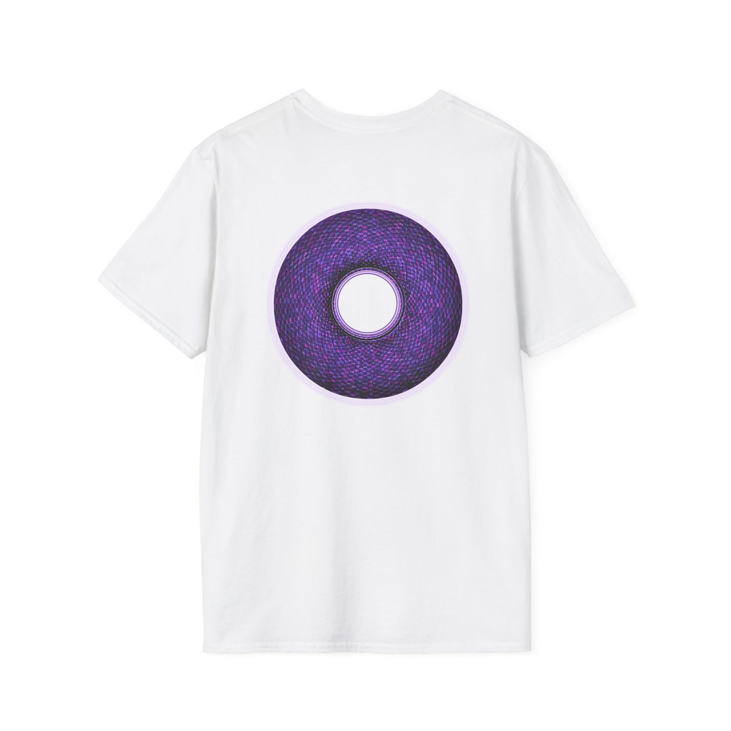Classic Donut Tee - Unisex Soft-Style - "Plain Pixilated Donut' - purple/light purple pixilated afterglow donut