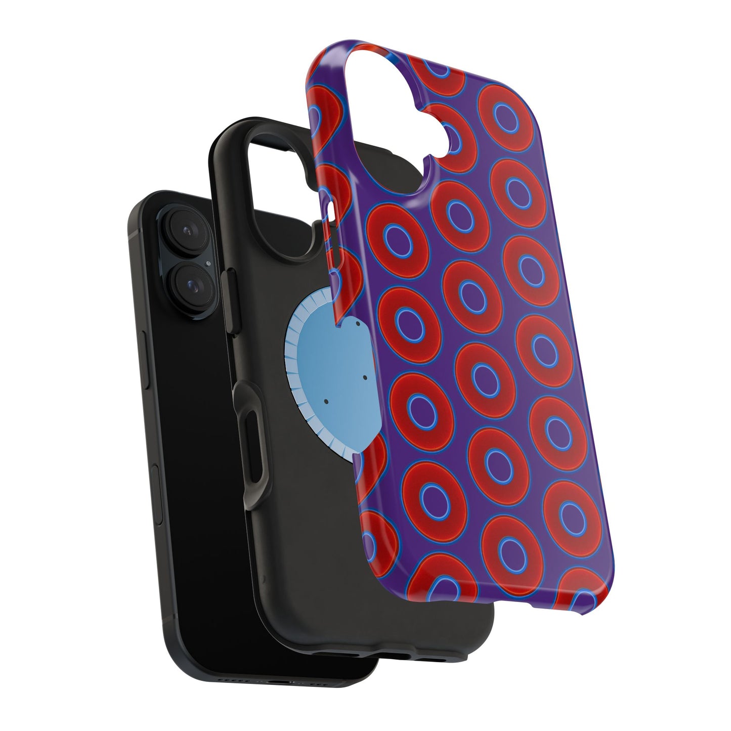 Magnetic Tough Donut Case - red vivid donut print w/purple background