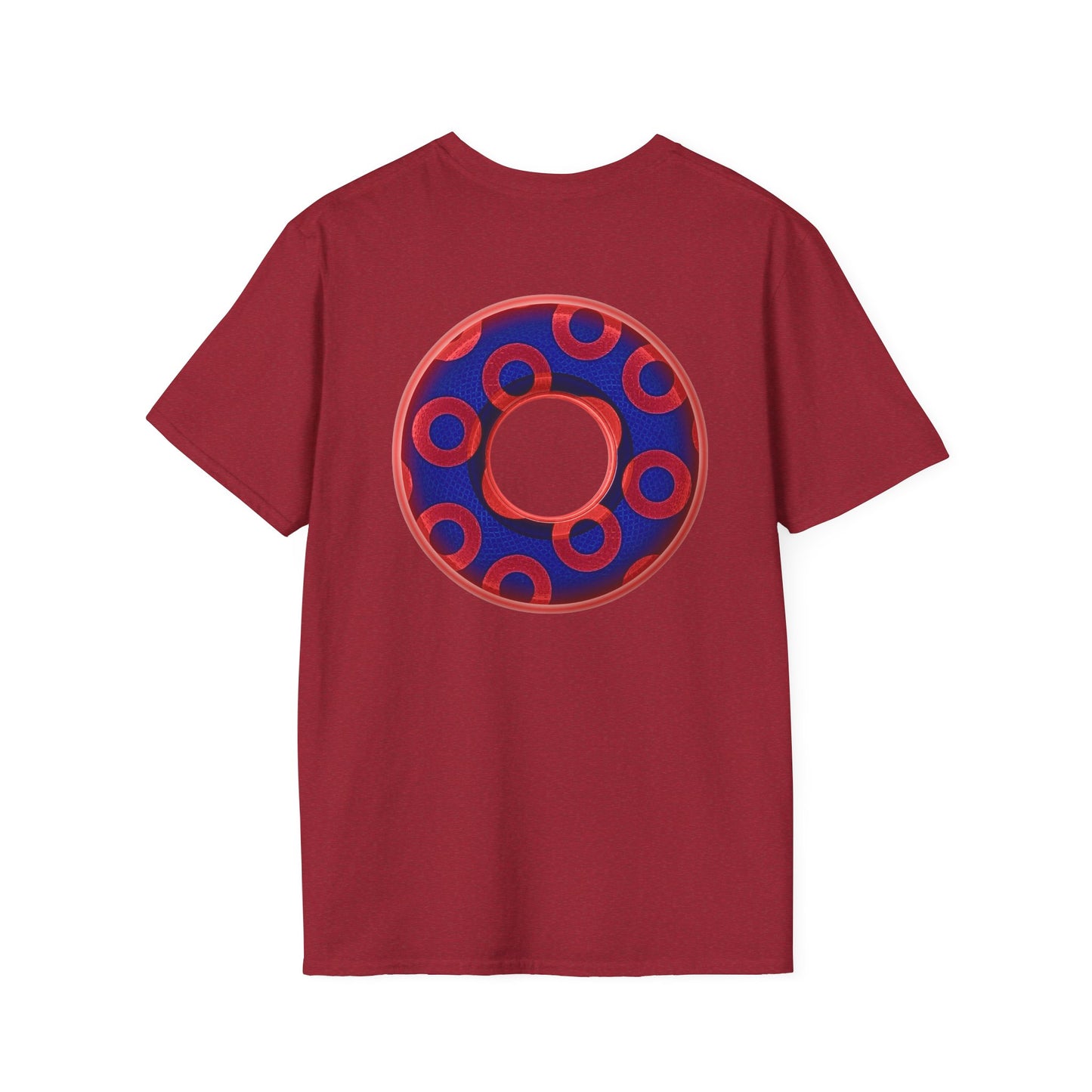 Plain Donuts/Unisex Soft-Style - "Plain Rustic Paradoxical Donuts" - red/ blue donuts