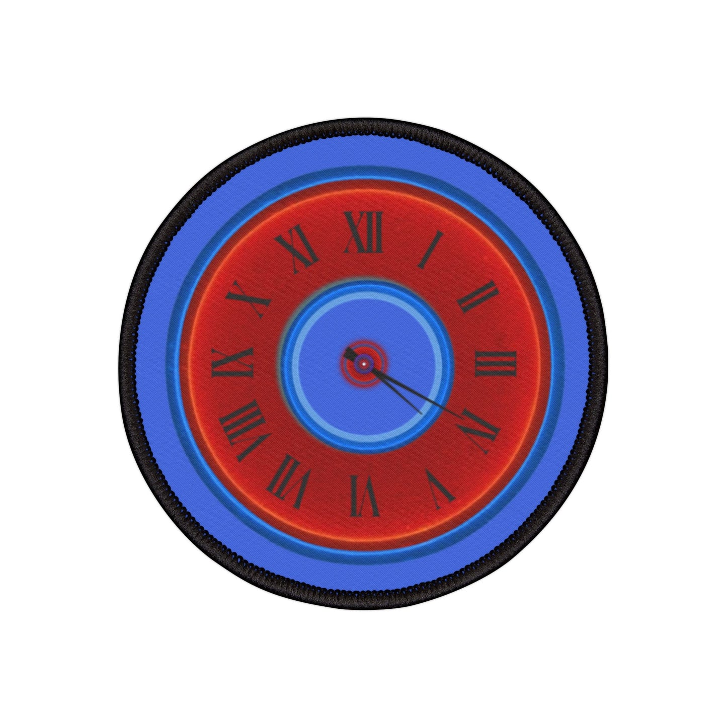 Iron-On Donut Patch - "The Donut Who's Time is About to get Ill" - series 1.0 - red vivid donut